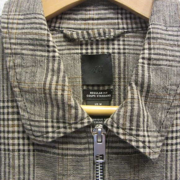 H&M PLAID JACKET SHIRT-ZIP FRONT W/POCKETS PLAID - Picture 4 of 12